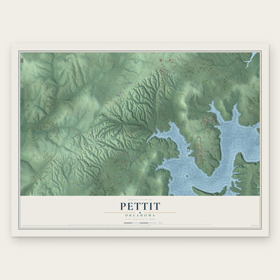 Pettit, Oklahoma map print, the full design