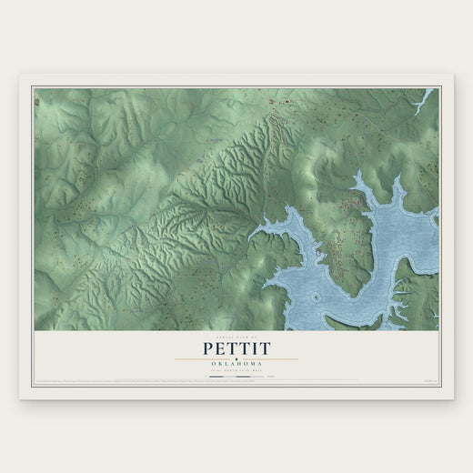 Pettit, Oklahoma map print, the full design