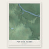 Pin Oak Acres, Oklahoma map print, the full design