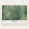 Platter, Oklahoma map print, the full design