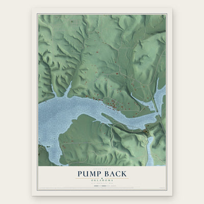 Pump Back, Oklahoma map print, the full design