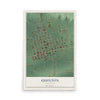 Map of Quinton, Oklahoma, 12 x 18 inch unframed archival matte print