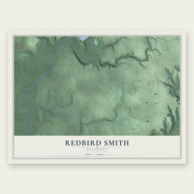 Redbird Smith, Oklahoma map print, the full design