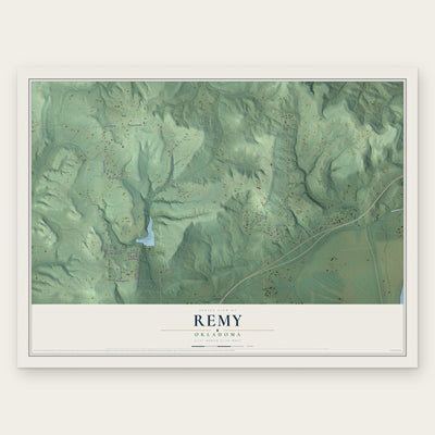 Remy, Oklahoma map print, the full design