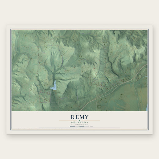 Remy, Oklahoma map print, the full design