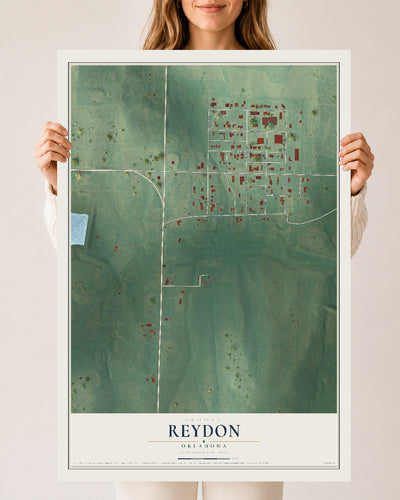 Map of Reydon, Oklahoma, 24 x 36 inch unframed archival matte print