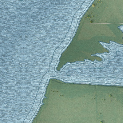 Close-up of the map of River Bottom, Oklahoma print showing street and building detail