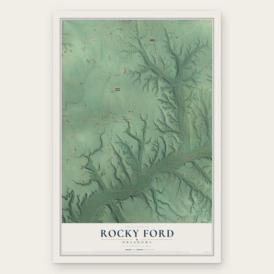 Rocky Ford, Oklahoma map print, the full design