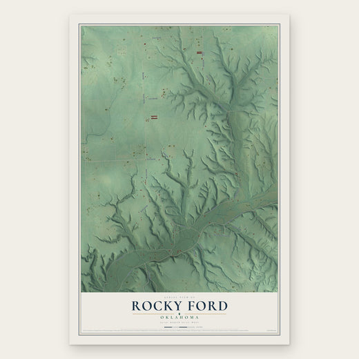 Rocky Ford, Oklahoma map print, the full design