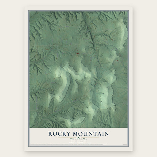 Rocky Mountain, Oklahoma map print, the full design