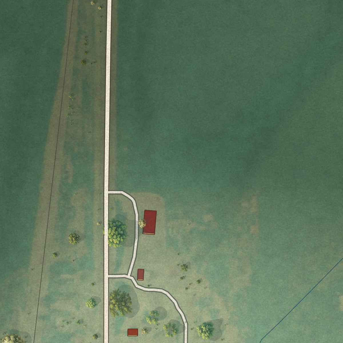 Second close-up of the map of Rocky, Oklahoma print showing more streets and buildings