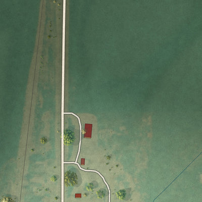 Second close-up of the map of Rocky, Oklahoma print showing more streets and buildings
