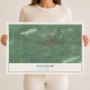 Map of Sallisaw, Oklahoma, 12 x 18 inch unframed archival matte print