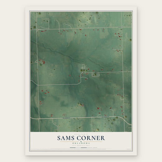 Sams Corner, Oklahoma map print, the full design