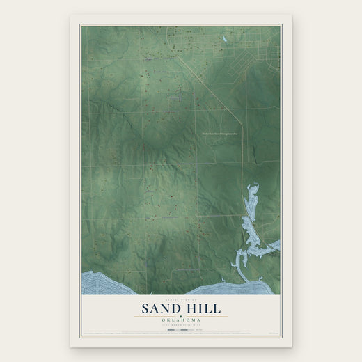 Sand Hill, Oklahoma map print, the full design