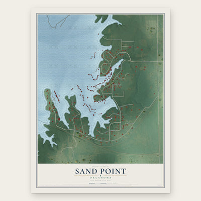 Sand Point, Oklahoma map print, the full design