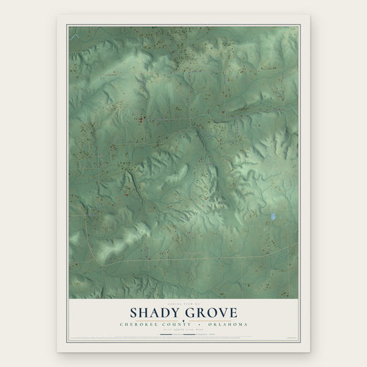 Shady Grove, Oklahoma map print, the full design
