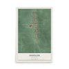 Map of Shidler, Oklahoma, 12 x 18 inch unframed archival matte print
