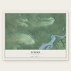 Simms, Oklahoma map print, the full design