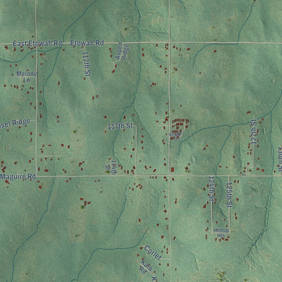 Second close-up of the map of Slaughterville, Oklahoma print showing more streets and buildings