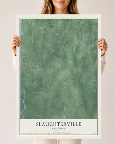 Map of Slaughterville, Oklahoma, 24 x 36 inch unframed archival matte print