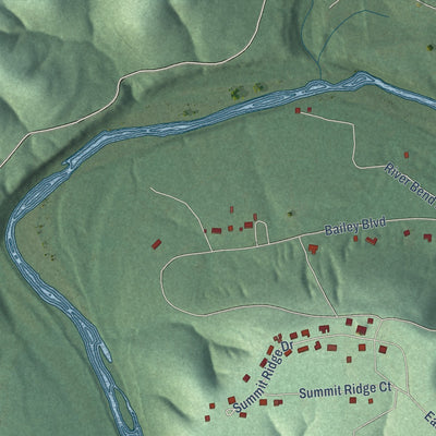 Close-up of the map of Sparrowhawk, Oklahoma print showing street and building detail