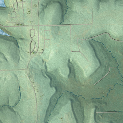 Close-up of the map of Sperry, Oklahoma print showing street and building detail