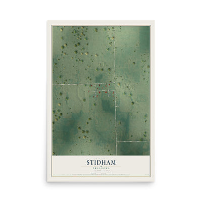Map of Stidham, Oklahoma, 12 x 18 inch unframed archival matte print