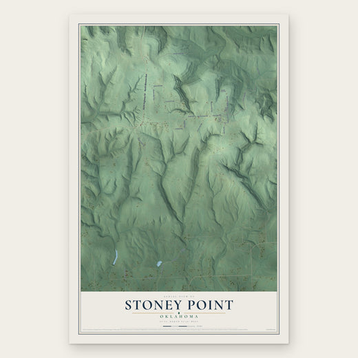 Stoney Point, Oklahoma map print, the full design
