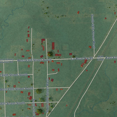 Close-up of the map of Summit, Oklahoma print showing street and building detail