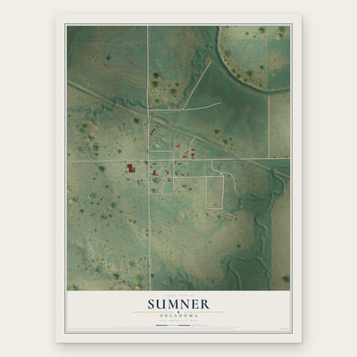 Sumner, Oklahoma map print, the full design