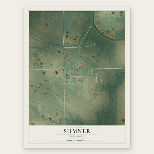 Sumner, Oklahoma map print, the full design