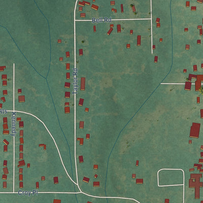 Close-up of the map of Sunray, Oklahoma print showing street and building detail