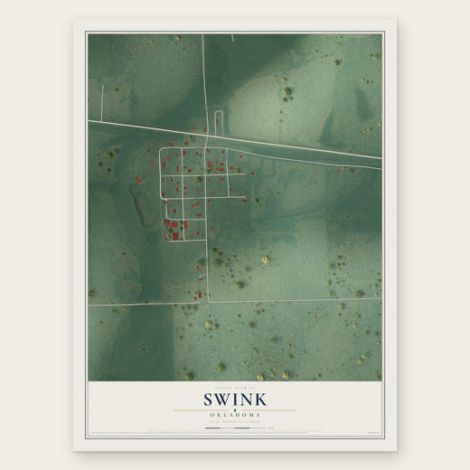 Swink, Oklahoma map print, the full design