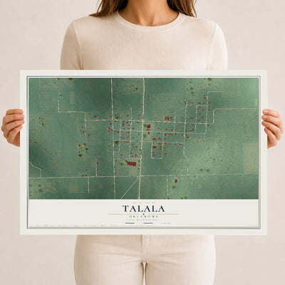 Map of Talala, Oklahoma, 12 x 18 inch unframed archival matte print