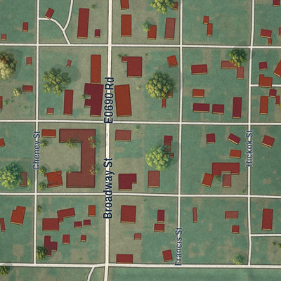 Close-up of the map of Taloga, Oklahoma print showing street and building detail