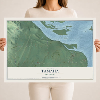 Map of Tamaha, Oklahoma, 18 x 24 inch unframed archival matte print