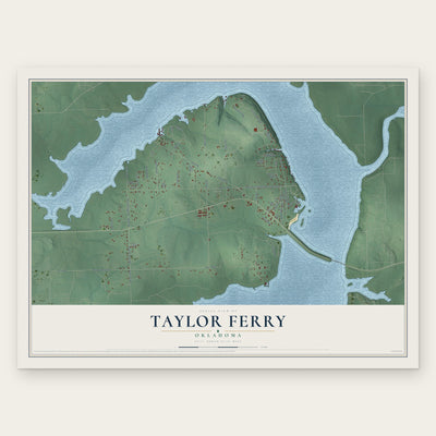 Taylor Ferry, Oklahoma map print, the full design