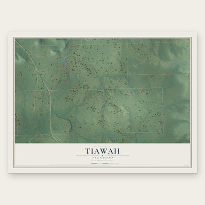 Tiawah, Oklahoma map print, the full design