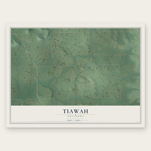 Tiawah, Oklahoma map print, the full design