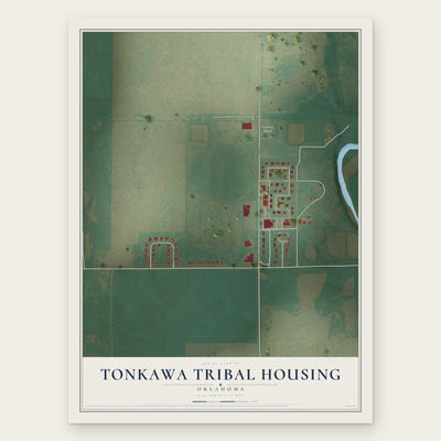 Tonkawa Tribal Housing, Oklahoma map print, the full design