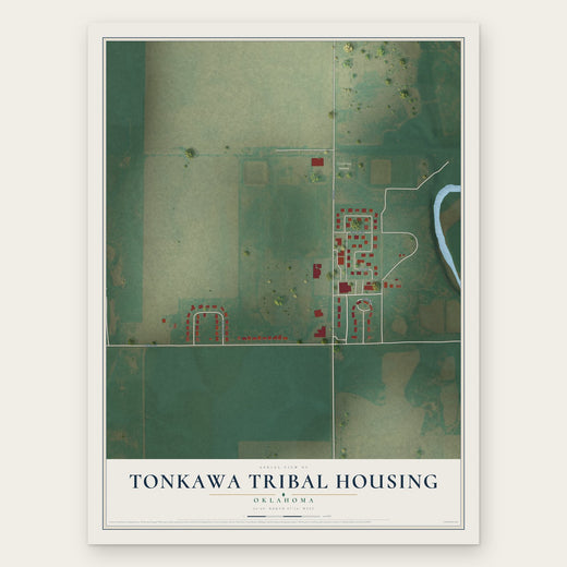 Tonkawa Tribal Housing, Oklahoma map print, the full design