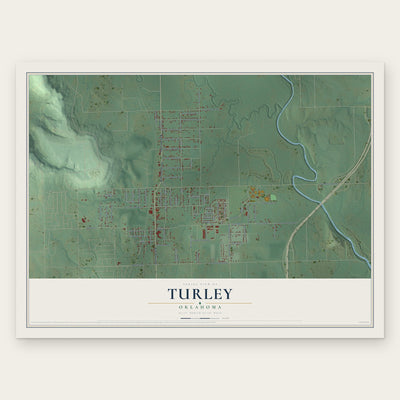 Turley, Oklahoma map print, the full design