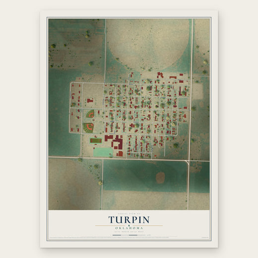 Turpin, Oklahoma map print, the full design