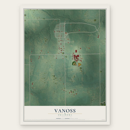 Vanoss, Oklahoma map print, the full design
