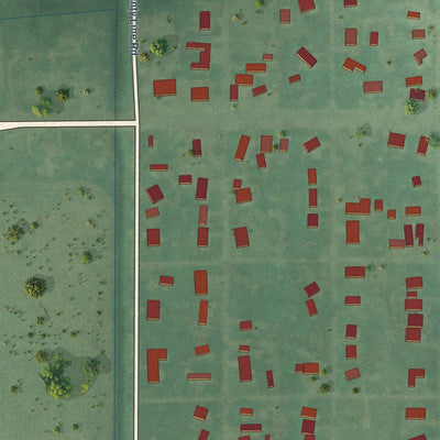 Close-up of the map of Verden, Oklahoma print showing street and building detail
