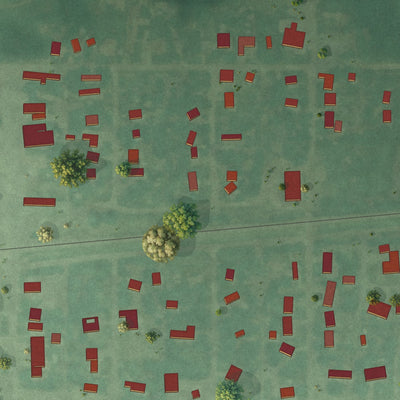 Second close-up of the map of Verden, Oklahoma print showing more streets and buildings