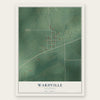 Wardville, Oklahoma map print, the full design