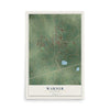 Map of Warner, Oklahoma, 12 x 18 inch unframed archival matte print