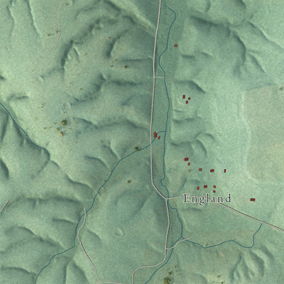 Close-up of the map of West Peavine, Oklahoma print showing street and building detail